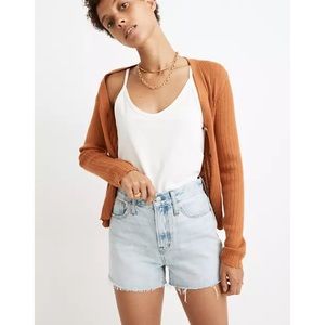 Madewell The Perfect Jean Short Light Wash Raw Hem